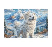 Snowy Cute Samoyed Puzzle 1000 Pezzi Per Bambini Ragazzi Cartone Di Alta Qualità Atossico Attività Educativa Per Tempo Libero Scolastico Con Confezione Regalo 1000 PCS/75x50cm