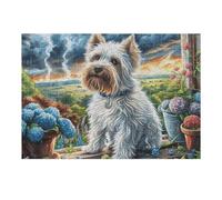 Snowy Cute West Highland White Terrier Puzzle 300 Pezzi Rompicapo Per Momentidi Pace Attività Solitaria Rilassante Antistress Naturale Regalo Per Chi Ama La Tranquillità 300 PCS
