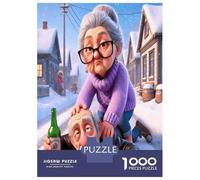 Snowy Elderly Fun 1000 Pezzi Bundle Puzzle Senior Happy Moment Puzzle Cartone Extra Spesso - Preferito Dai Collezionisti, Relax Mentale, Pause Ufficio, Viaggio E Regali Festivi 70x50cm/1000pcs