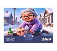 Snowy Elderly Fun 1000 Pezzi Puzzle Senior Happy Moment Puzzle Premium Cartone Extra Spesso - Preferito Dai Collezionisti, Relax Mentale, Pause Ufficio, Viaggio E Regali Festivi 38x26cm/1000pcs