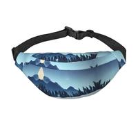 Snowy Forest - Marsupio a tracolla grande, alla moda, da viaggio, casual, per ragazzi, adatto per sport, corsa, ciclismo, viaggi, pesca