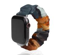 Snowy Fox Scrunchie Cinturino di ricambio morbido elastico compatibile con Apple Watch, 38mm/40mm, Acciaio inossidabile, Nessuna pietra preziosa