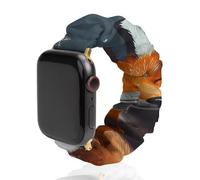 Snowy Fox Scrunchie Cinturino di ricambio morbido elastico compatibile con Apple Watch, 38mm/40mm, Acciaio inossidabile, Nessuna pietra preziosa