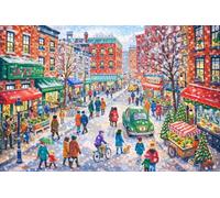 Snowy Greenwich Village Puzzle in Legno 500 Pezzi Adulti E Ragazzi,Antistress,Sfida Impossibile,dai 14 Anni,Decorazione Casa,Idea Regalo,Legno,Gioco Educativo (52x38cm)