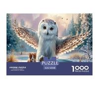 Snowy Gufo Jigsaw Puzzle Impossible 1000 Pezzi Flusso congelato invernale Decorazione Per La Casa. Giochi Rilassamento E Intelligence Per Adulti E Ragazzi Da 14 Anni 52x38cm/1000pcs