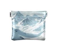Snowy Mountains Art PU Leather Change Purse impermeabile mini portafoglio per le donne, Arte delle montagne innevate, 1 size, moderno