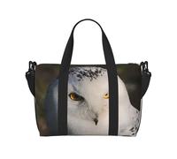 Snowy Owl Eyes Borsa da viaggio a tracolla da viaggio a tracolla singola borsa sportiva e fitness borsa da viaggio, Nero , Taglia unica