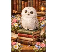 Snowy Owl in a Cozy Library: Beautiful Gift Notebook Journal for Friends and Family, Teens and Adults, School Booklet