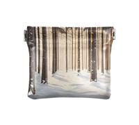 Snowy Pines Portamonete Bianco Senza Cerniera Portamonete Piccolo Sacchetto di Trucco per le Donne, Pini innevati Bianco, Taglia unica, Pini innevati Bianco