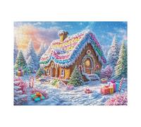 Snowy Roof Cottage Night Puzzle 500 Pezzi Per Famiglia E Amici Rompicapo Relax Pressione Ridotta Giochi Da Tavolo Per Serate in Compagnia Regalo Natale 2025 500 PCS