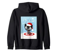 Snowy Santa Cat Felpa con Cappuccio