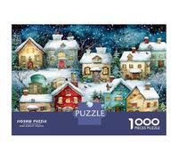 Snowy Village Houses 1000 Pezzi Bundle Puzzle Cozy Winter Charm Puzzle Cartone Extra Spesso - Preferito Dai Collezionisti, Relax Mentale, Pause Ufficio, Viaggio E Regali Festivi 70x50cm/1000pcs
