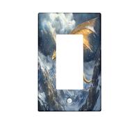 Snowy Western Dragons - Copertura decorativa per interruttore della luce, 1 banda, a bilanciere singolo, fantasia, nevica, montagna, piastra elettrica per cucina e bagno, decorazione con animali