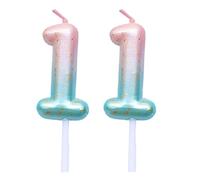 SNOWZAN Candela Compleanno Numero Viola Blu Glitter Cake Topper Decorazione Gradiente Numero Candele 11 Anni per Matrimonio Compleanno Anniversario Festa di Laurea