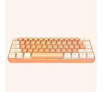 Snpurdiri 60% tastiera da gioco cablata retroilluminata RGB, mini tastiera ultra compatta, impermeabile mini compatta 61 tasti per PC/Mac Gamer, dattilografo, viaggio (crema e arancione)