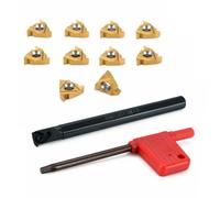 SNR0013M16 Portautensili Tornio e Set di 10 Inserti per Taglio ad Alte Prestazio