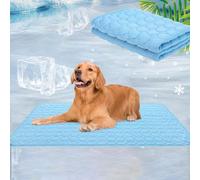 Snrtevu Brivizampa Tappetino Refrigerante, Tappetino Estivo Rinfrescante Brivizampa, Cooling Dog Blanket For Indoors Outdoors Car, Washable, Non Slip, No Gel, Self Cool (BLUE,XXL)