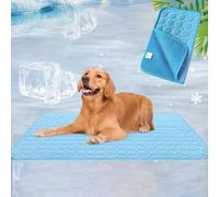 Snrtevu Brivizampa Tappetino Refrigerante, Tappetino Estivo Rinfrescante Brivizampa, Cooling Dog Blanket For Indoors Outdoors Car, Washable, Non Slip, No Gel, Self Cool (BLUE,M)