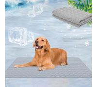 Snrtevu Brivizampa Tappetino Refrigerante, Tappetino Estivo Rinfrescante Brivizampa, Cooling Dog Blanket For Indoors Outdoors Car, Washable, Non Slip, No Gel, Self Cool (GREY,XL)