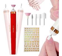 Snrtevu Glamics Electric Professional Manicure Nail Machine Set, Glamics Nail Set, Glamics Manicure Set, 5-In-1 Nail Polisher, Electric Nail File For Gel Nails Removal (Red)