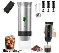 Snrtevu Macchina per Espresso Portatile 3-in-1, Macchinetta Caffè Portatile Con Batteria, 20 Bar Autoriscaldante, Compatibile Con Capsule E Caffè Macinato, USB-C, Per Viaggio Campeggio Auto (1PC-C)