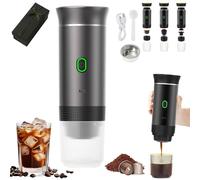 Snrtevu Macchina per Espresso Portatile 3-in-1, Macchinetta Caffè Portatile Con Batteria, 20 Bar Autoriscaldante, Compatibile Con Capsule E Caffè Macinato, USB-C, Per Viaggio Campeggio Auto (1PC-D)