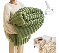 Snrtevu Thickened Rabbit Plush Nap Blanket, Flannel Milk Velvet Cover Blanket, Soft Fluffy Throw Blankets, Office Milk Fleece Cozy Blankets for Home Decor Gifts (J,180 * 200cm)