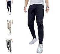 Snrtevu Vogany Cargo Pants, Comfortable Cargo Pants with Great Storage Capacity, Vogany Men's High-Stretch Overalls for Work & Outdoor, Loose & Casual, Exceptional Comfort (Black,33)
