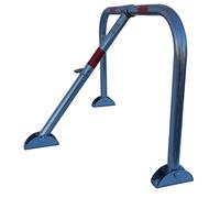 SNS SAFETY LTD Barriera di Parcheggio Pieghevole Antifurto, realizzata in Tubo di Acciaio Zincato 32mm, con 3 Gambe e Lucchetto con 3 chiavi, 71cm x 50cm (Confezione da 1)