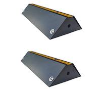 SNS SAFETY LTD Fermaruota per Parcheggi e Garage, in Acciaio, Profilo Basso, Nero e Giallo, 42x16x7 cm (Pacco da 2)