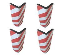 SNS SAFETY LTD Flessibile Paracolpi Angolare Adesivi, per Protezione di Parcheggi e Magazzini, 44x25x2 cm, 4 pezzi (Rosso Bianco)