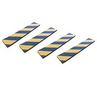 SNS SAFETY LTD Paracolpi Adesivi da Parete, in Gomma Schiumata, per Parcheggi, Garage e Magazzini, 44x10x1,5 cm, 4 pezzi (Nero Giallo)