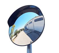 SNS SAFETY LTD Specchio Convesso di Sicurezza da Traffico, per Strade, Magazzini, Garage e Negozi, Diametro 45 cm, Nero, Staffe di Fissaggio Tubi 48 mm