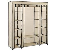 Snsowed Armadio con Scomparti e Aste Crema 150x45x176 cm in Tessuto,Mobili,Armadietti e portaoggetti,Armadi-282435