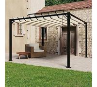 Snsowed Gazebo con Tetto a Lamelle 3x3 m in Tessuto Crema e Alluminio,Prato e giardino,Vita all'aperto,Strutture da esterno,Baldacchini e gazebo-313924