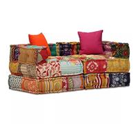 Snsowed Pouf Modulare a 2 Posti in Tessuto Patchwork,Pouf Modulare,Poltrone Sacco Soggiorno,Modulare Sgabello-244977