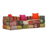 Snsowed Pouf Modulare a 3 Posti in Tessuto Patchwork,Pouf Modulare,Poltrone Sacco Soggiorno,Modulare Sgabello-244979