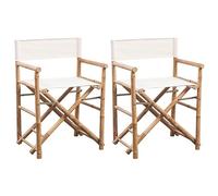 Snsowed Sedie da Regista Pieghevole 2 pz in Bambù e Tela,Mobili,Mobili da giardino,Mobili e sedie da giardino,Sedie da giardino-41895