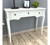 Snsowed Tavolo Consolle da Trucco con 3 Cassetti Bianco,Tavolo Consolle,Tavolo Consolle Ingresso,Tavolo Console per Soggiorno-241143