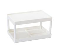 SNTSNTBOM Desktop Organizer, For Makeup Storage Shelf, Double Layer Design, Modern Style, Durable Plastic Material, Easy Installation, For Vanity Bathroom Office Use