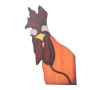 SNTSNTBOM per Decorazione d'angolo per finestra con Gallo che fa capolino colorato fatto a mano, Materiale acrilico di alta qualità, Design unico, Dimensioni compatte per la