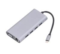 SNTSNTBOM per hub 11 in 1 di tipo C, adattatore multiporta per laptop, tablet e smartphone, trasferimento dati veloce, interfaccia multimediale HD, uscita VGA, porte USB, lettore