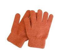 Snufeve Guanti di lana a maglia Uomini e donne Guanti da dito completi invernali Guanti caldi, arancione, Taglia unica