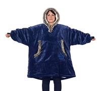 Snug Rug Blu Eskimo Felpa con Cappuccio Oversize Sherpa Coperta, super morbida e calda, Gigante Comoda Felpa in pile Sherpa, taglia unica, Adulti unisex Taglia unica