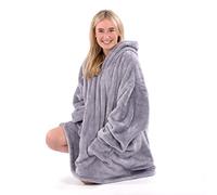 Snug Rug Hoodie Felpa con Cappuccio Oversize Sherpa Coperta indossabile, super morbida e calda, Gigante Comoda Felpa in pile Sherpa, taglia unica, Adulti unisex Taglia unica (Lilla Grigio)