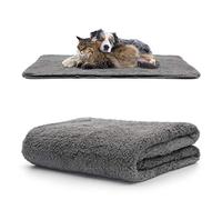 Snug Rug, Raffinata coperta per animali domestici in soffice pile Sherpa, morbida e calda, per cani e gatti, lavabile, per auto, divano, letto (medium, 120 x 88 cm, grigio ardesia)