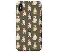 Snuggle Pup - Simpatico motivo bulldog in verde oliva Custodia per iPhone X/XS