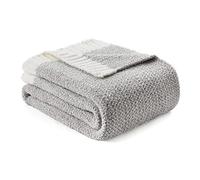 Snuggle Sac Coperta per divano, reversibile, super morbida, calda e accogliente, in peluche, leggera, per divano, letto, picnic, grigio mélange, 127 x 152,4 cm