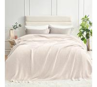 Snuggle Sac Coperta per letto queen size, color avorio, super morbida, calda, accogliente, in microfibra, per letto, avorio mélange, 228 x 228 cm