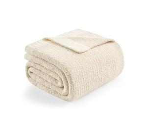 Snuggle Sac Coperta per letto queen size, color avorio, super morbida, calda, accogliente, in microfibra, per letto, avorio mélange, 228 x 228 cm